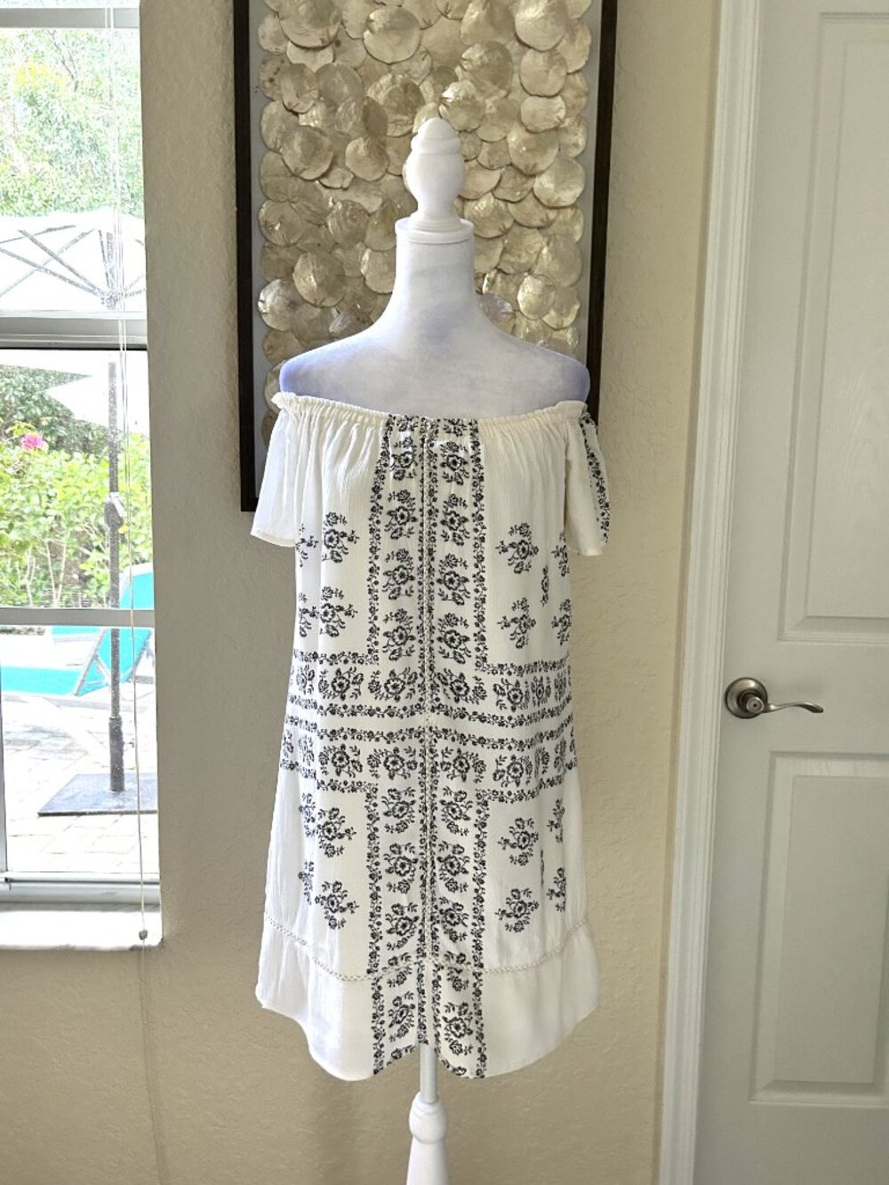 Socialite White & Black Floral Mini Dress